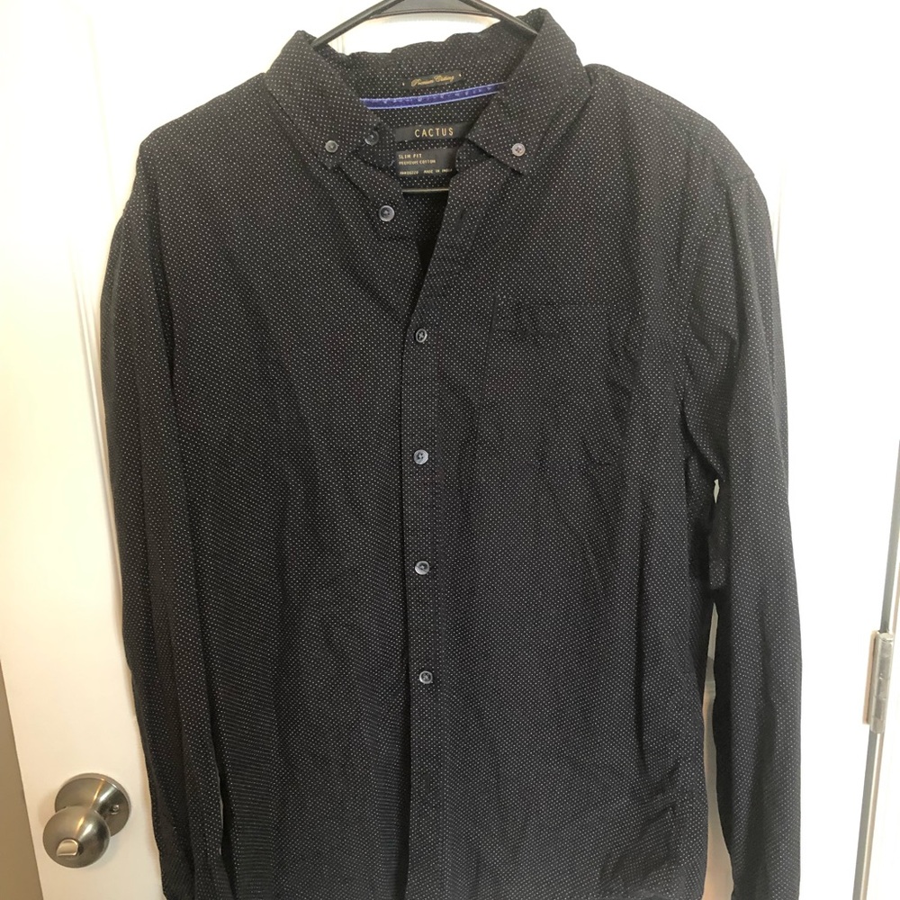 Cactus polka dot casual dress shirt